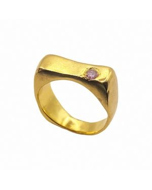 Moca Jewellery Grace Bow Gem Ring - Yellow