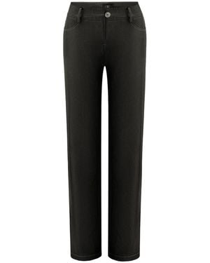 OW Collection Bella Faux Leather Trousers - Black