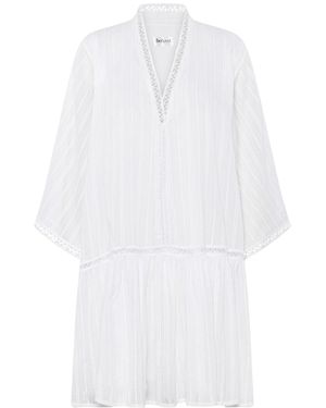 Belyed Handcraft Citrine – Short Cotton Summer Dress By Belyed - White