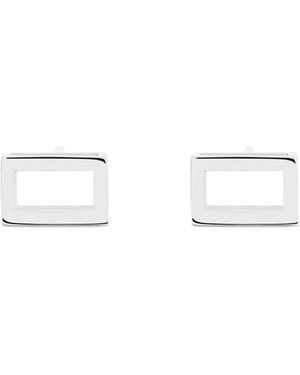Sheida Farrokhi Rectangle Stud Earrings - White