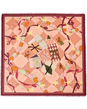 Asyii Gift To Self Silk-Wool Square Scarf - Pink