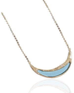 Rare Matters Jewelry Sparkles Curved Bar Pendant Necklace - Metallic