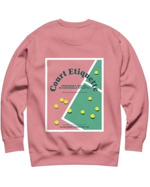 Anchor and Crew Rose Court Etiquette Tennis Club League Organic Cotton Sweatshirt - Pink