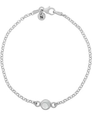 Nellou Jewellery Neutrals Crystal Birthstone Gem Dot Bracelet Sterling - Metallic