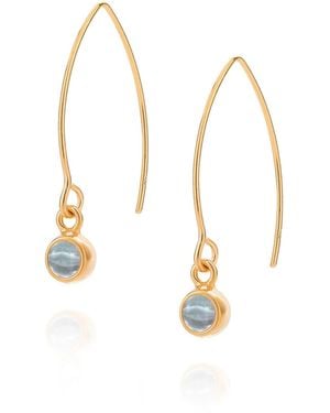 Nellou Jewellery Topaz Gem Dot Arc Earrings - Metallic