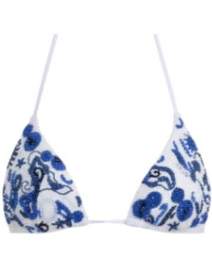 Oceanus Sea Horse Bikini Top - Blue