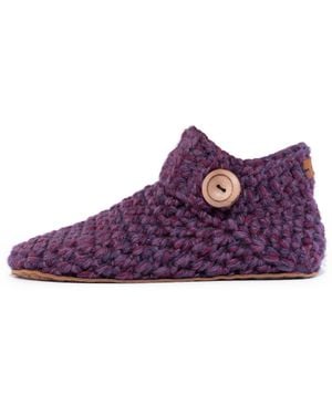 Kingdom of Wow Artisan Made Ankle Boot Wool Slippers For - Purple