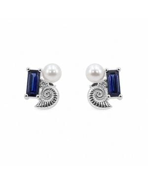 Cier Ocean Cluster Stud Earrings - Blue