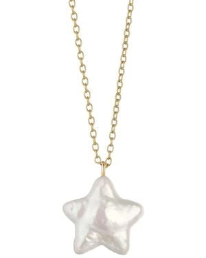 Katy Faye Celeste Pearl Necklace - Metallic