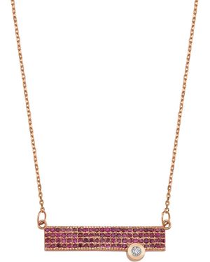 Dime Tribe Ruby Plate Necklace - Metallic
