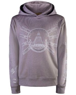 Miracles Manifester God First Affirmation Hoodie With Rhinestone Design - Purple