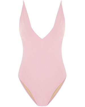 Pcfg The Solar Reflections Low Back V-Neck Swimsuit - Pink