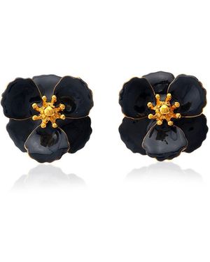 Milou Jewelry Blossom Flower Earrings - Grey