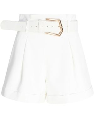 Circular Path Buckle Shorts - White