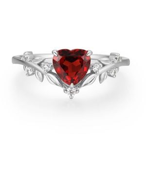 Azura Jewelry New York Heart Desire Mozambique Garnet Vermeil - Red