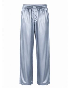 Hustle Pearl Satin-Pants - Blue