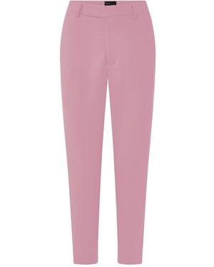 Layo G Cropped Blush Stretch Dress Pants - Pink