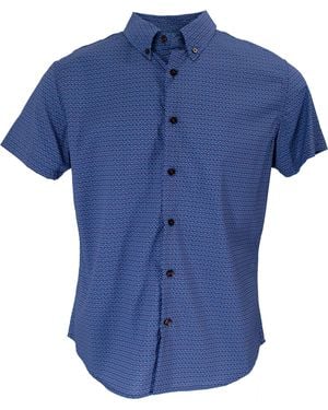 lords of harlech Tim Turtle Geo Shirt In Blue