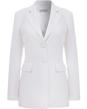 NAZLI CEREN Marylebone Fitted Crepe Blazer - White