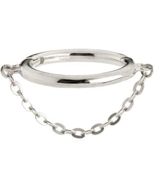 Tish Lyon Seraphina 9Ct Solid Huggie Earring & Chain - Metallic