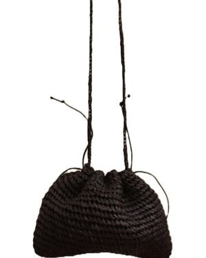 Springmoonatelier Handmade Raffia Shoulder And Crossbody Bag – Chic And Elegant - Black