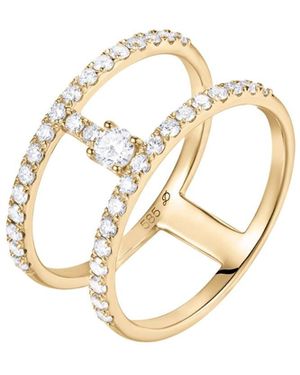 Dyamka Paved Two Rows Ring - Metallic