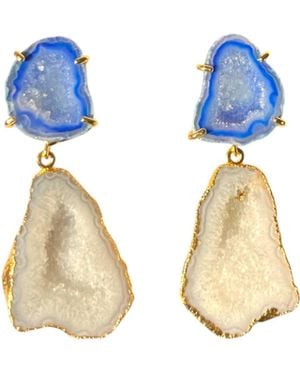 Magpie Rose Cocktail Earrings - Blue