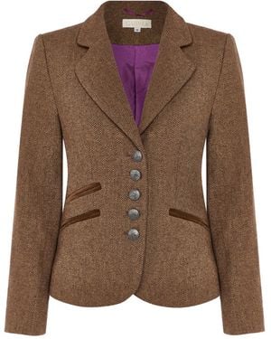 Guinea London Herringbone Tweed Jacket - Brown