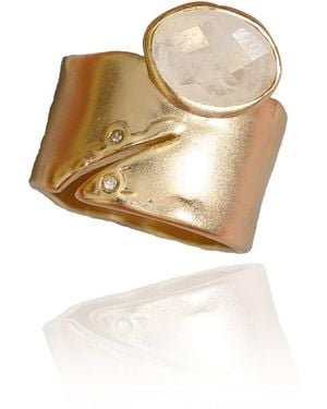 Rare Matters Jewelry Brilliance Stone Clear Quartz Statement Ring - Metallic