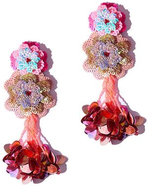 Simitri Peony Earrings - Red