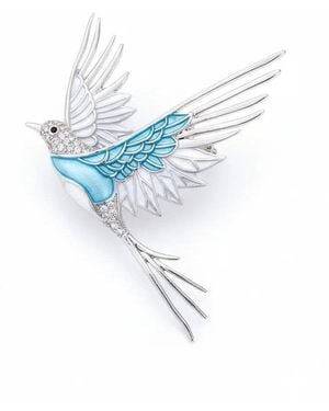 Angel Barocco Bluebird Crystal Statement Brooch