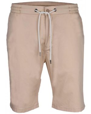 DAVID WEJ Neutrals Plain Drawstring Shorts – Stone - Natural