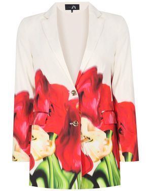 Madebyza Neutrals Neutral Statement Blazer - Red