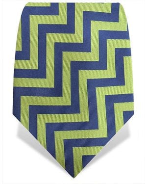Gresham Blake Zig-Zag Silk Tie - Green