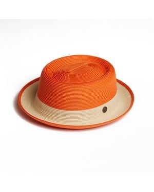 Dasmarca Hats Dasmarce Bobby Retro Short Brim Summer Porkpie – - Orange