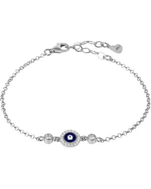 LÁTELITA London Evil Eye Enamel Dark Blue Bracelet Silver - Metallic