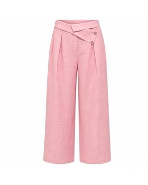 Lumina Eligma The Wrapline Linen Trouser - Pink