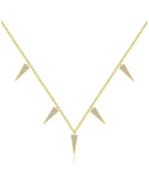 Genevieve Collection 18K Triangle Shape Diamond Necklace Choker - Metallic