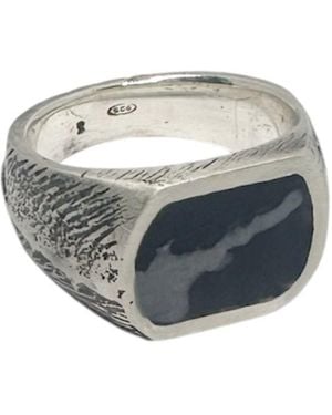 Tg-Jewellery by Tamara Gervasio Trace Enamel Signet Ring — Recycled Sterling – Sand Casting - Multicolor
