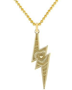 CarterGore Small 9ct 375 Gold Lightning Bolt Necklace - Metallic