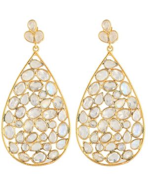 Opium Jewels Dew Drop Jali Earrings - Metallic