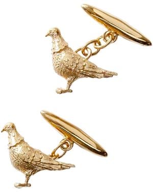 Lee Renee Pigeon Cufflinks – - Metallic