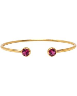 Sophelia Dainty Tourmaline October Birthstone Plated Bangle - Metallic
