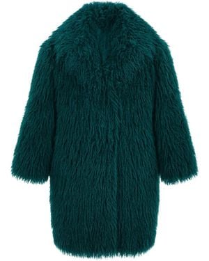 Yumi' Luxe Long Hair Fur Coat - Green