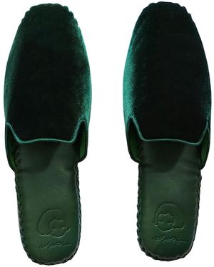 NOT JUST PAJAMA Classic Handmade Slippers - Green