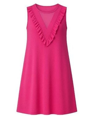 Conquista Dress With Tulle & Frill Detail - Pink