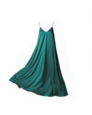 Janara Jones Deep Satin Maxi Mariella Dress - Blue