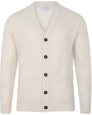 Paul James Knitwear Lambswool Alfie Cardigan - White
