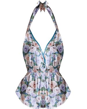 Noblesse Oblige Summer Meadow Romper - Blue