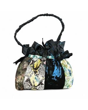 Miro Misljen Hand-Painted Puffy Ribbon Bag - Green